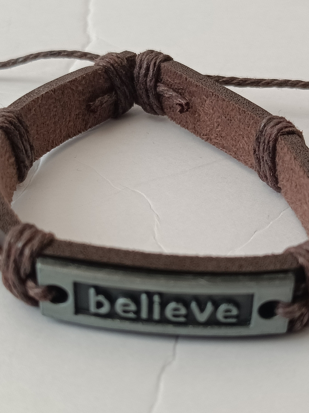 Leather Believe Affirmations Bracelet Set Adjustable - Picture 7 of 9